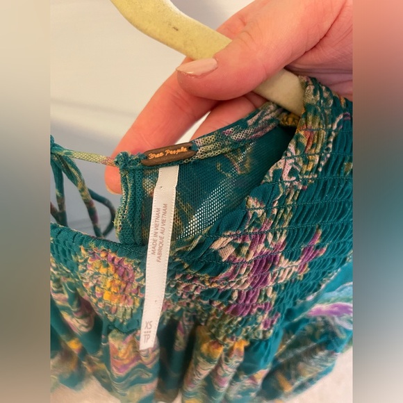 Free People Floral Women’s Up for Anything Top in Emerald - Picture 6 of 6